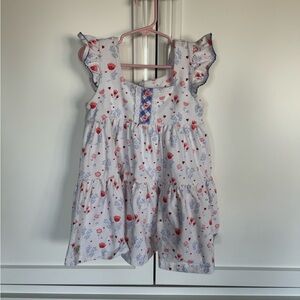 Wildflowers White and Red Floral Kids Blouse